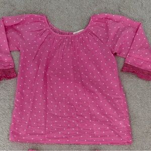 LoveShackFancy Pink Blouse with White Dots. Girls size 12